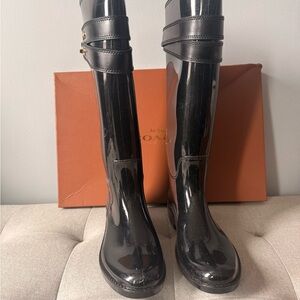 Coach Glossy Black Women's Winter Boots